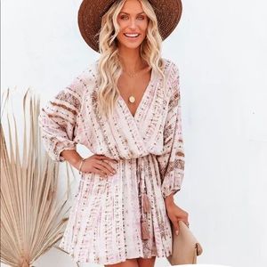 Chayton Metallic Tassel Tie Dress